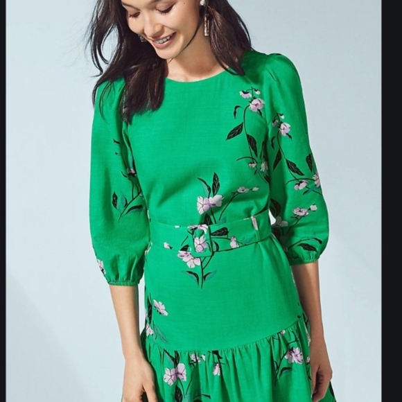 Ann Taylor Green Floral Dress - Picture 1 of 3